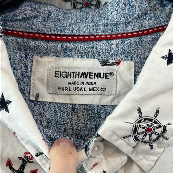 Eighth Avenue Patriotic Casual Button Down Shirt - Size Large - Picture 2 of 12